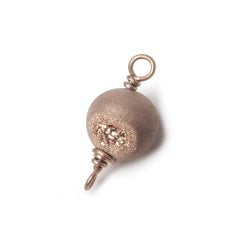 8.5mm Rose Gold plated Drusy Agate plain round Connector 1 piece (ONLINE ORDER ONLY)