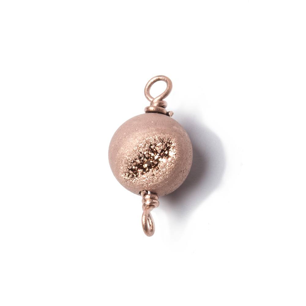 8.5mm Rose Gold plated Drusy Agate plain round Connector 1 piece (ONLINE ORDER ONLY)