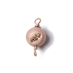 8.5mm Rose Gold plated Drusy Agate plain round Connector 1 piece (ONLINE ORDER ONLY)
