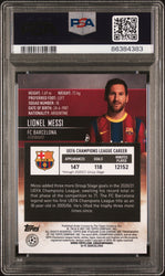 Graded 2020-21 Topps Stadium Club Chrome UCL Lionel Messi #1 Champions League Soccer Card PSA 10 Gem Mint