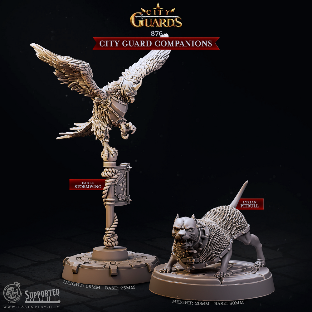 3D Printed Cast n Play City Guard Companions City Guards Set 28mm 32mm D&D (Online Only)