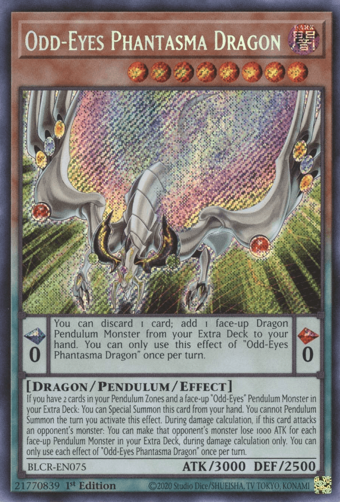 Odd-Eyes Phantasma Dragon [BLCR-EN075] Secret Rare (ONLINE ORDER ONLY)