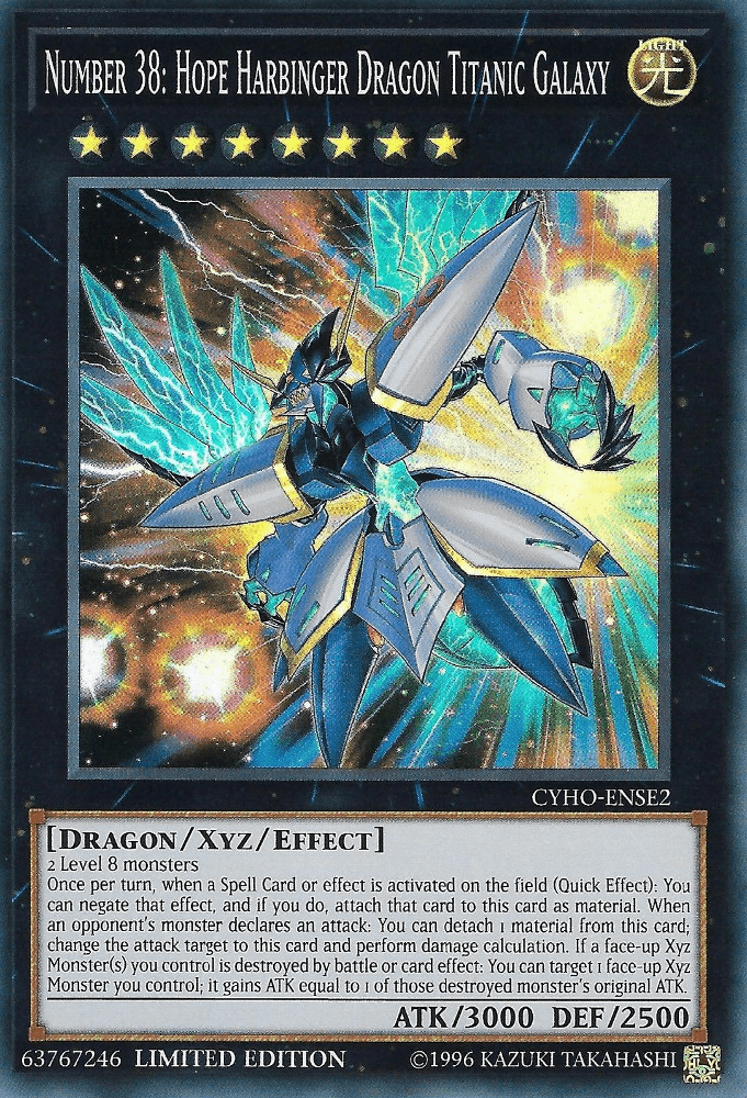 Number 38: Hope Harbinger Dragon Titanic Galaxy [CYHO-ENSE2] Super Rare (ONLINE ORDER ONLY)