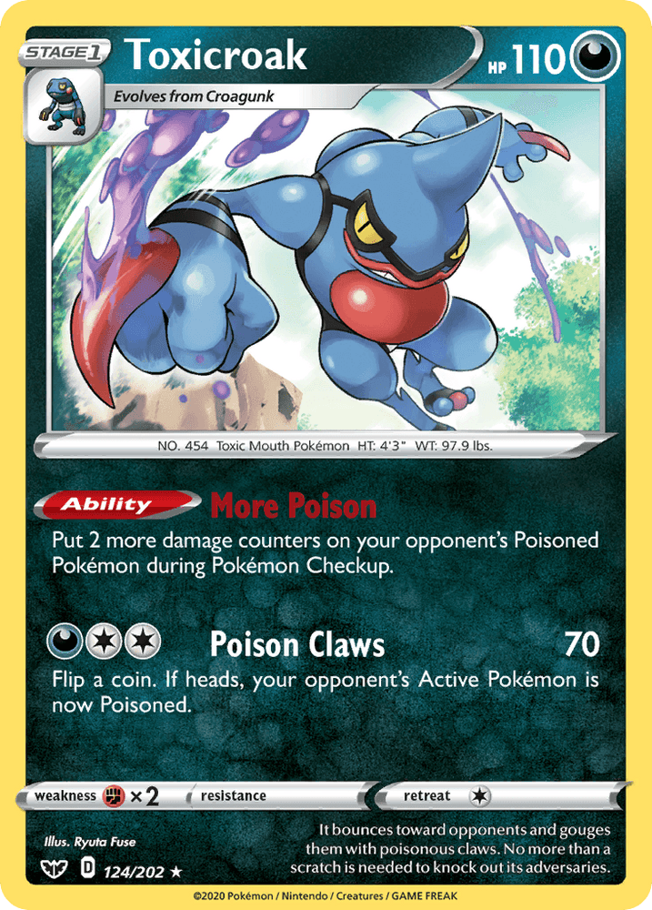 Toxicroak (124/202) [Sword & Shield: Base Set] (Online Only)