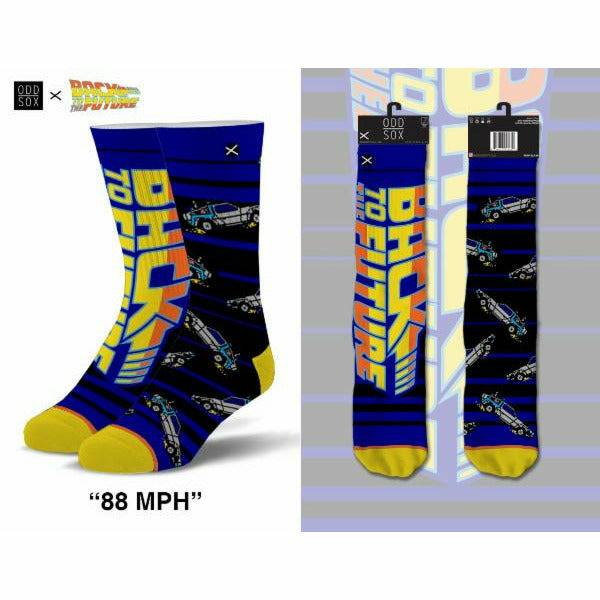 Back to the Future "88 MPH" Men's Crew Straight Down Knit Mix-Match Socks (Size 6-13) (ONLINE ORDER ONLY)