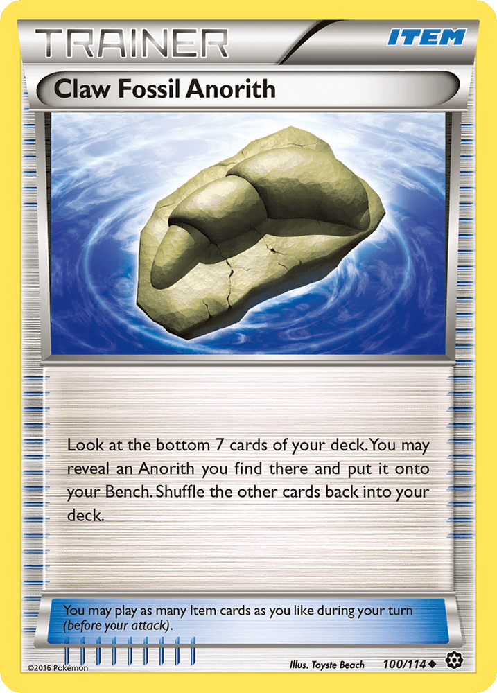 Claw Fossil Anorith (100/114) [XY: Steam Siege] (Online Only)