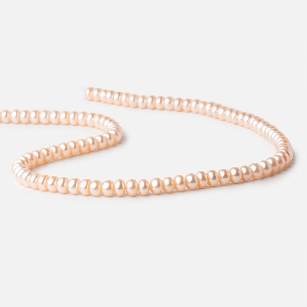 6mm Peach Center Drill Button Freshwater Pearl Beads 15 inch 80 pieces A (ONLINE ORDER ONLY)
