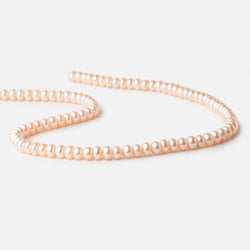 6mm Peach Center Drill Button Freshwater Pearl Beads 15 inch 80 pieces A (ONLINE ORDER ONLY)