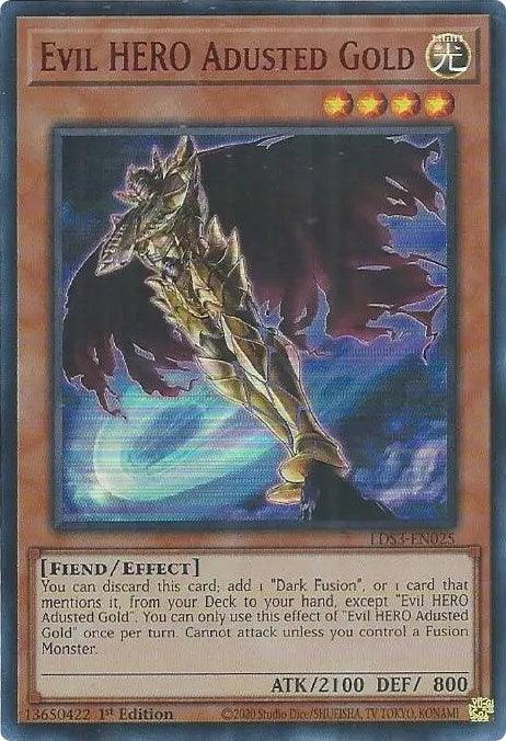 Evil HERO Adusted Gold (Red) [LDS3-EN025] Ultra Rare (ONLINE ORDER ONLY)