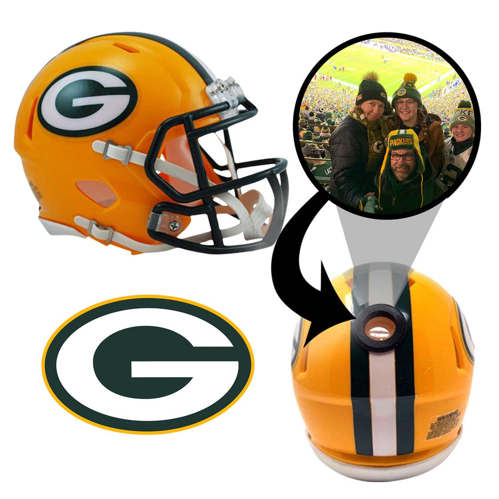 Green Bay Packers NFL Mini Helmet - Picture Inside (Online Order Only) (ONLINE ORDER ONLY)