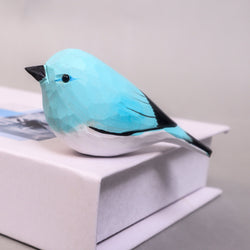 Hand-Carved Wooden Bird Figurine – Blue (ONLINE ORDER ONLY)