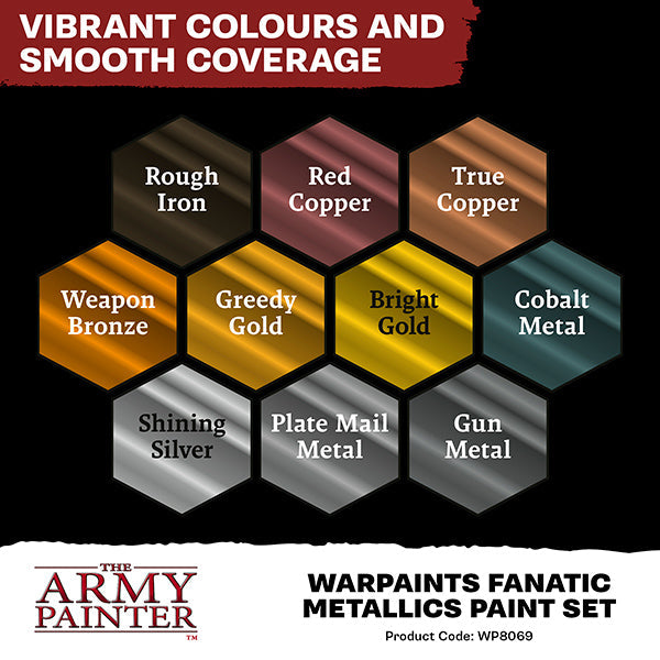 The Army Painter - Warpaint: Fanatic Metallics Paint Set (10 colors) (Online Order Only)