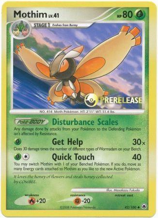 Mothim (42/100) (Prerelease Promo) [Diamond & Pearl: Black Star Promos] (Online Only)