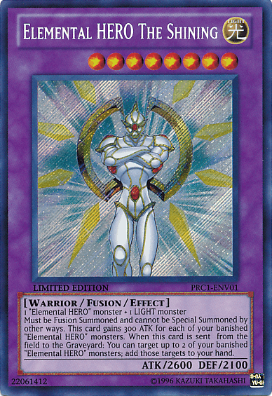 Elemental Hero The Shining [PRC1-ENV01] Secret Rare (ONLINE ORDER ONLY)