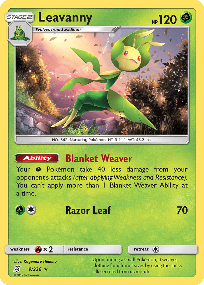 Leavanny (9/236) [Sun & Moon: Unified Minds] (Online Only)