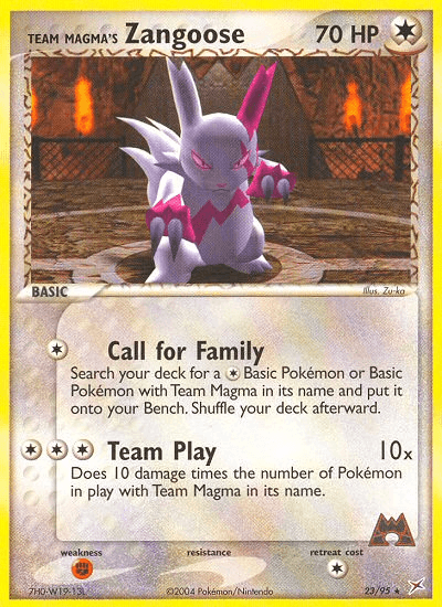 Team Magma's Zangoose (23/95) [EX: Team Magma vs Team Aqua] (Online Only)