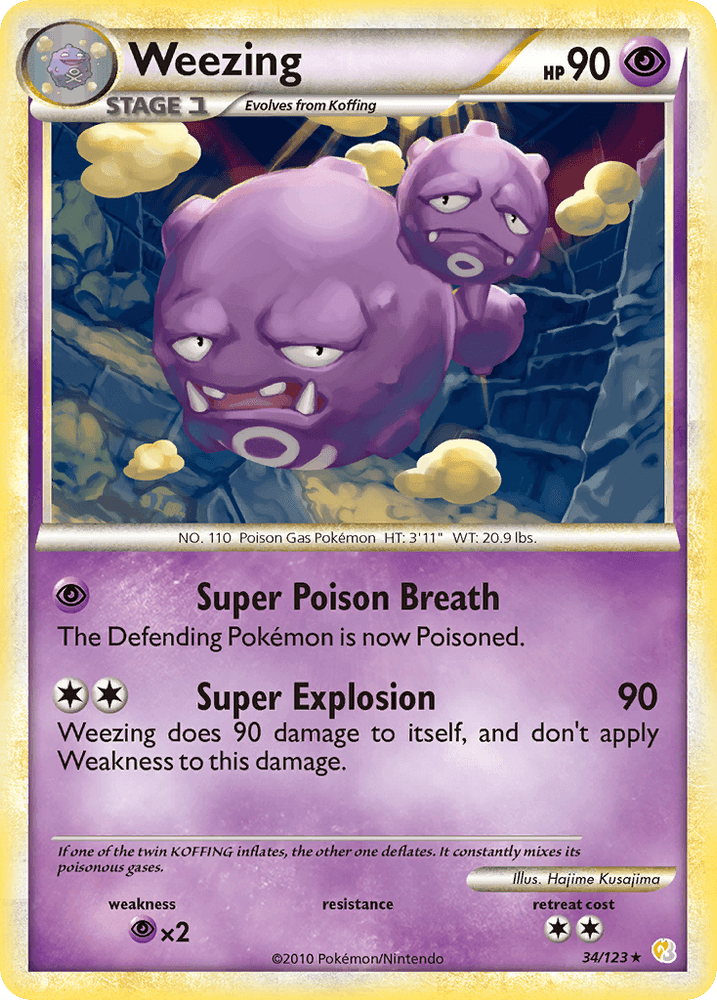 Weezing (34/123) [HeartGold & SoulSilver: Base Set] (Online Only)