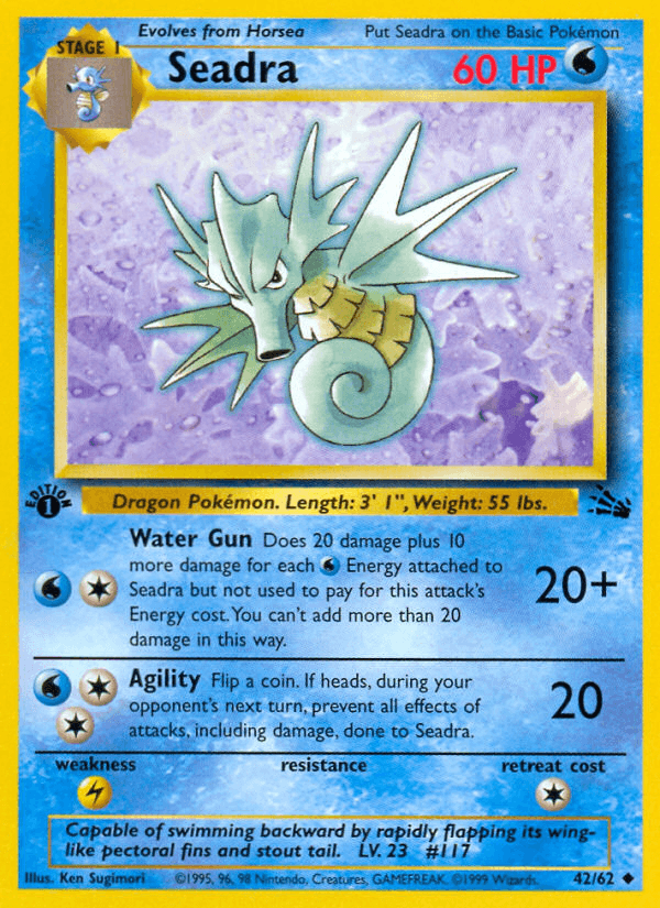Seadra (42/62) [Fossil 1st Edition] (Online Only)