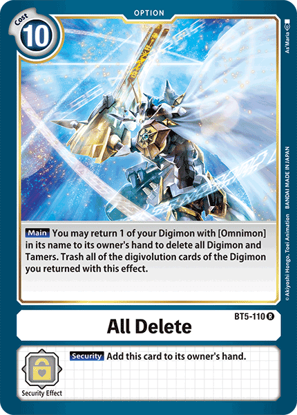 All Delete [BT5-110] [Battle of Omni] (ONLINE ORDER ONLY)