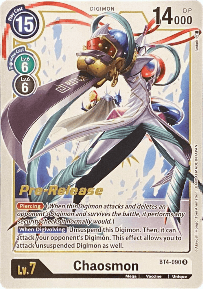 Chaosmon [BT4-090] [Great Legend Pre-Release Promos] (ONLINE ORDER ONLY)