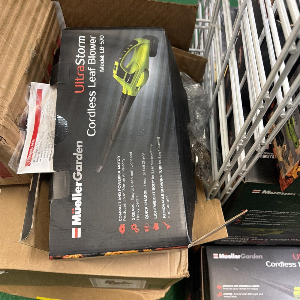 Mueller UltraStorm Leaf Blower Cordless Electric, 140 MPH 20 V Motor, OPEN BOX (ONLINE ORDER ONLY)