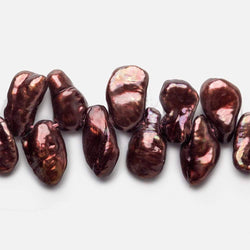 8mm - 10mm Merlot Top Drill Keshi Pearl, 15 inch (ONLINE ORDER ONLY)