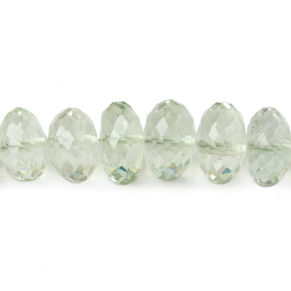 8mm - 11.5mm Prasiolite faceted rondelle beads 16 inch 74 pieces AAA (ONLINE ORDER ONLY)