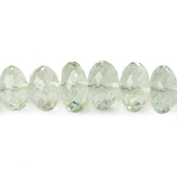 8mm - 11.5mm Prasiolite faceted rondelle beads 16 inch 74 pieces AAA (ONLINE ORDER ONLY)