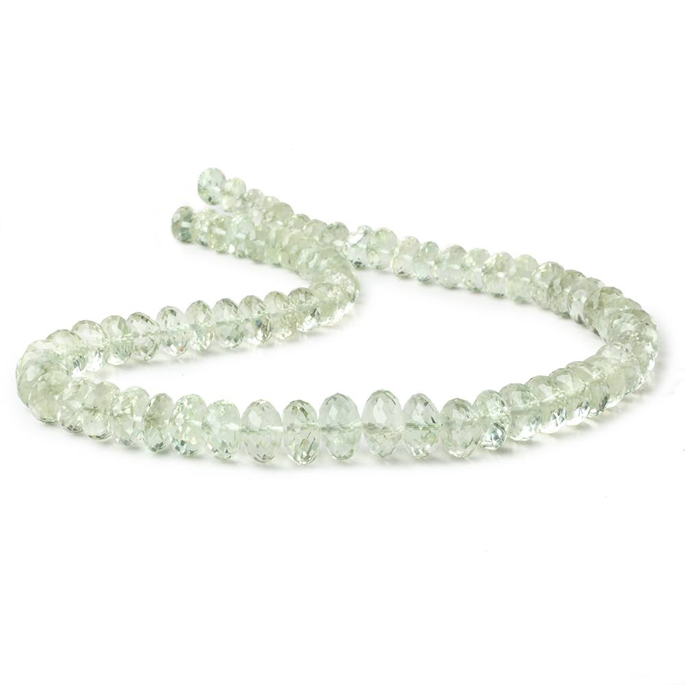 8mm - 11.5mm Prasiolite faceted rondelle beads 16 inch 74 pieces AAA (ONLINE ORDER ONLY)