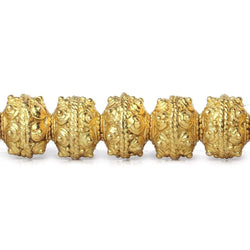8mm 22kt Gold plated Copper Bead Roval Sphere Design 8 inch 28 pieces (ONLINE ORDER ONLY)