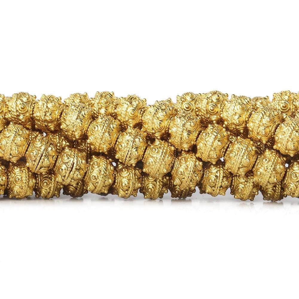 8mm 22kt Gold plated Copper Bead Roval Sphere Design 8 inch 28 pieces (ONLINE ORDER ONLY)