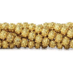 8mm 22kt Gold plated Copper Bead Roval Sphere Design 8 inch 28 pieces (ONLINE ORDER ONLY)