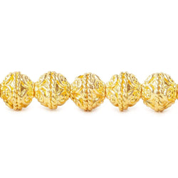 8mm 22kt Gold plated Copper Round Bali Beads 8 inch 27 beads (ONLINE ORDER ONLY)