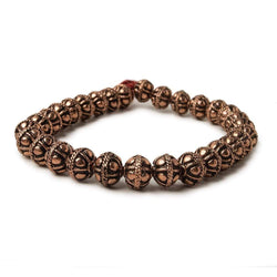 8mm Antiqued Copper Bead Round Dot 8 inch 28 pcs