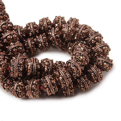 8mm Antiqued Copper Bead Roval Sphere Design 8 inch 28 pcs (ONLINE ORDER ONLY)