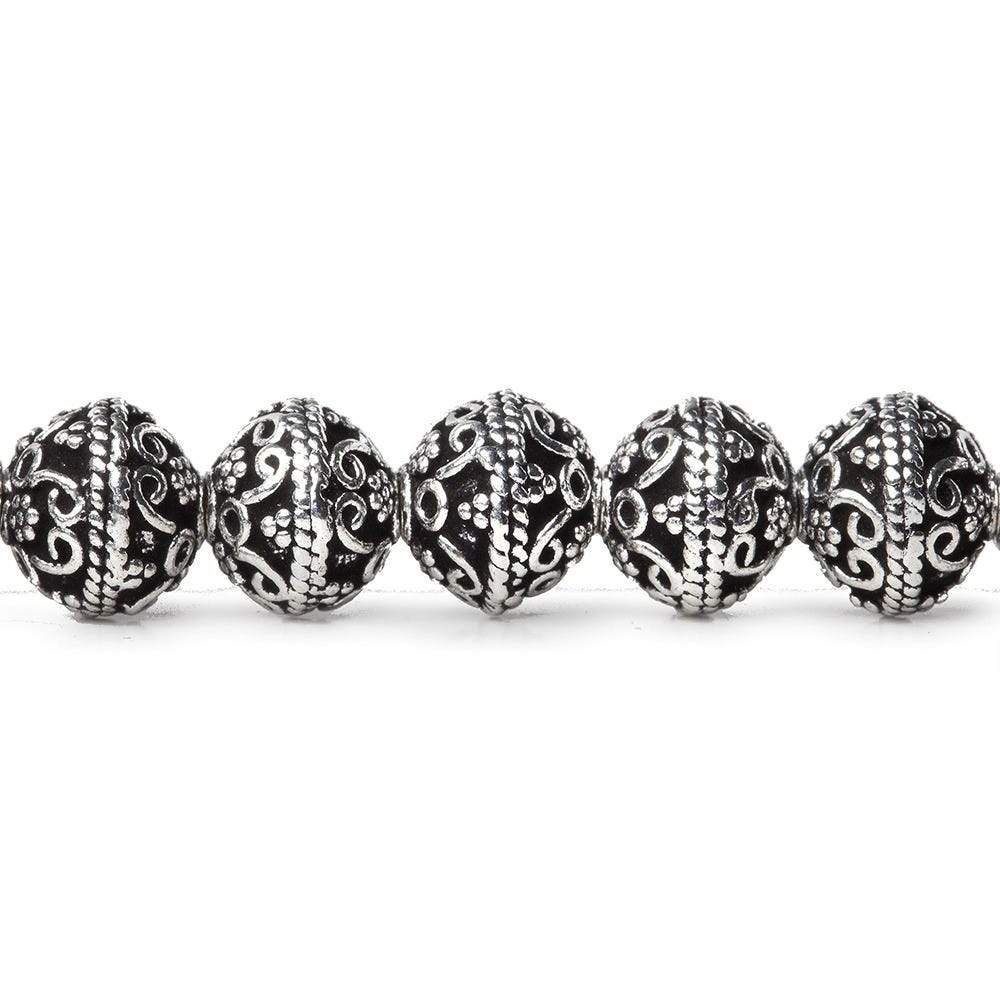8mm Antiqued Sterling Silver plated Copper Moroccan Bead 8 inch 28 pcs (ONLINE ORDER ONLY)