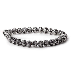 8mm Antiqued Sterling Silver plated Copper Triangle Miligrain Bead 8 in 30 pcs (ONLINE ORDER ONLY)