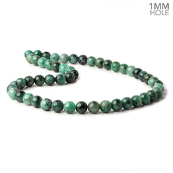8mm Brazilian Emerald Plain Round Beads 16 inch 51 pieces 1mm Hole (ONLINE ORDER ONLY)