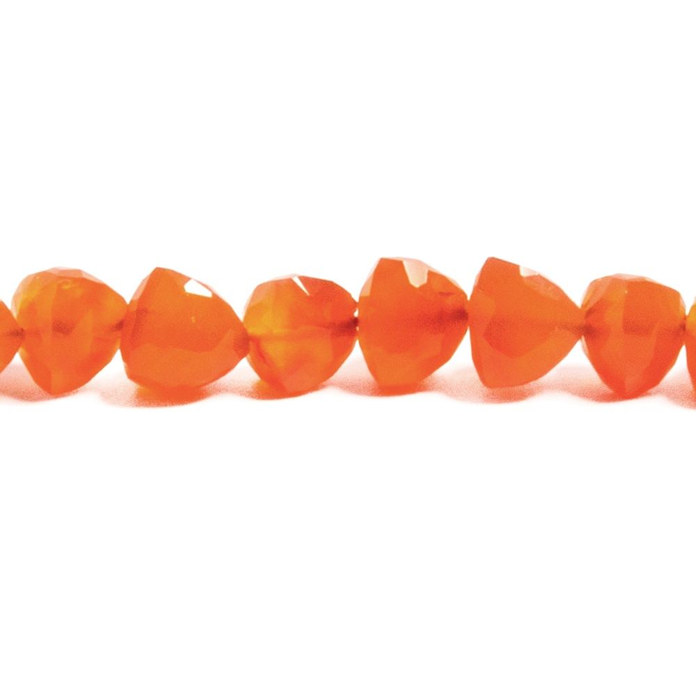 8mm Carnelian Straight Drilled Faceted Trillion Beads 8 inch 24 pieces (ONLINE ORDER ONLY)