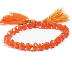 8mm Carnelian Straight Drilled Faceted Trillion Beads 8 inch 24 pieces (ONLINE ORDER ONLY)