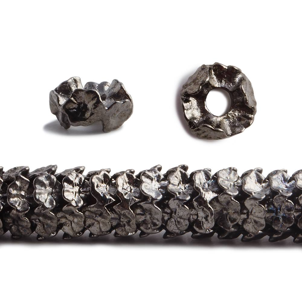 8mm Floral Edge Spacers with 3mm Large Hole 8 inch 62 Beads