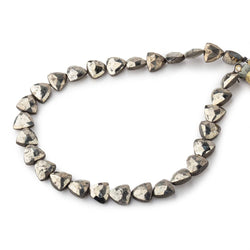 8mm Golden Pyrite Straight Drilled Faceted Flat Trillion 9 inches 29 beads (ONLINE ORDER ONLY)