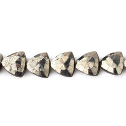 8mm Golden Pyrite Straight Drilled Faceted Flat Trillion 9 inches 29 beads (ONLINE ORDER ONLY)