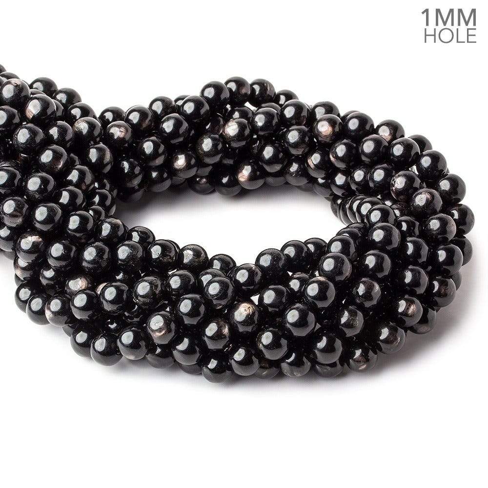 8mm Hypersthene plain round large hole beads 15.5 inch 52 beads A (ONLINE ORDER ONLY)