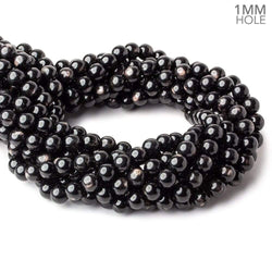 8mm Hypersthene plain round large hole beads 15.5 inch 52 beads A (ONLINE ORDER ONLY)