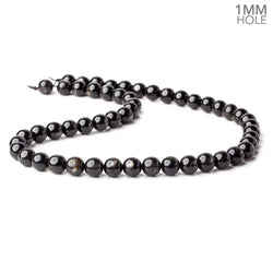 8mm Hypersthene plain round large hole beads 15.5 inch 52 beads A (ONLINE ORDER ONLY)