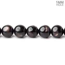 8mm Hypersthene plain round large hole beads 15.5 inch 52 beads A (ONLINE ORDER ONLY)
