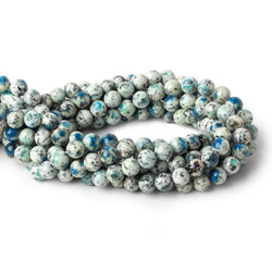 8mm K2 Azurite Granite "K2 Jasper" plain rounds 15 inch 47 beads (ONLINE ORDER ONLY)