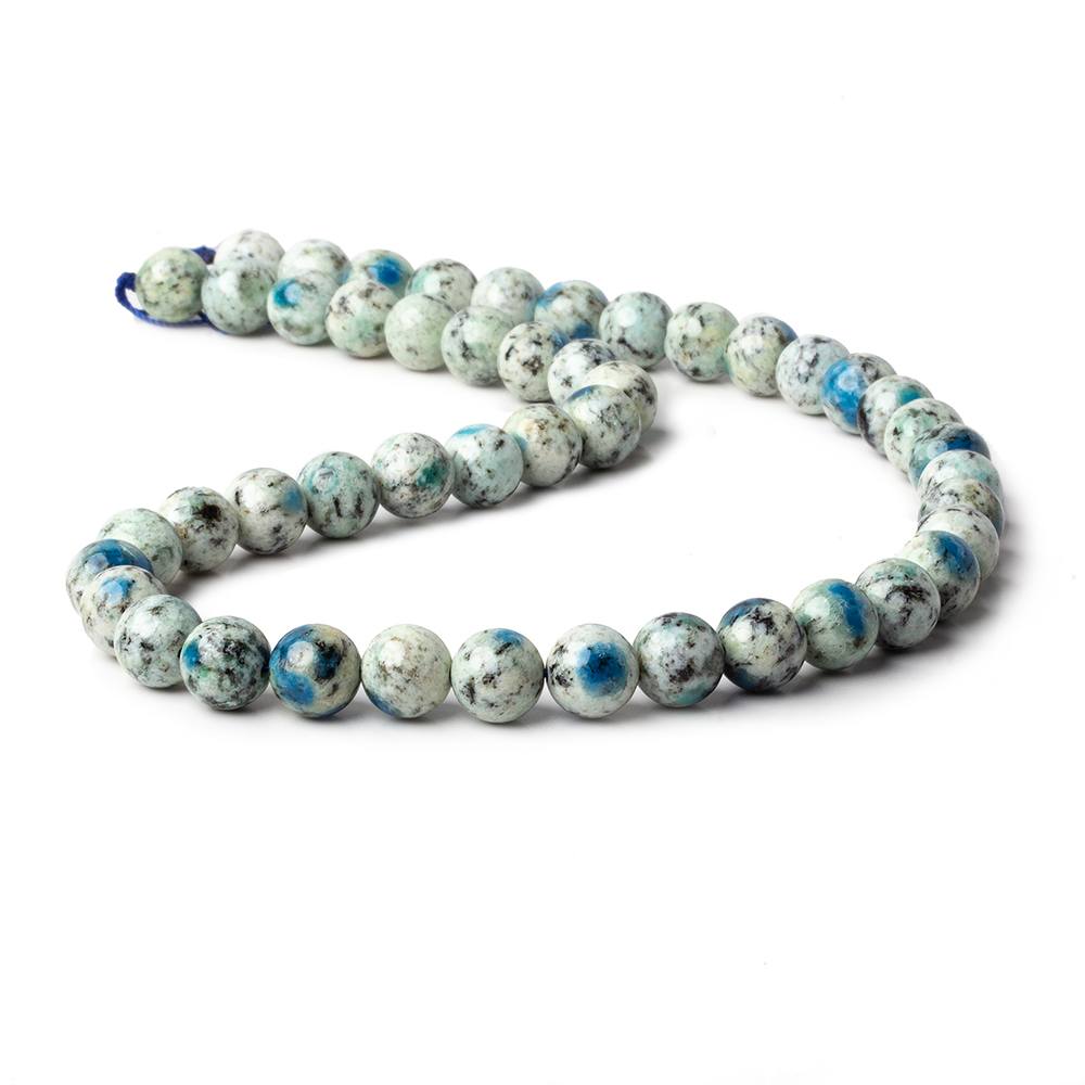 8mm K2 Azurite Granite "K2 Jasper" plain rounds 15 inch 47 beads (ONLINE ORDER ONLY)