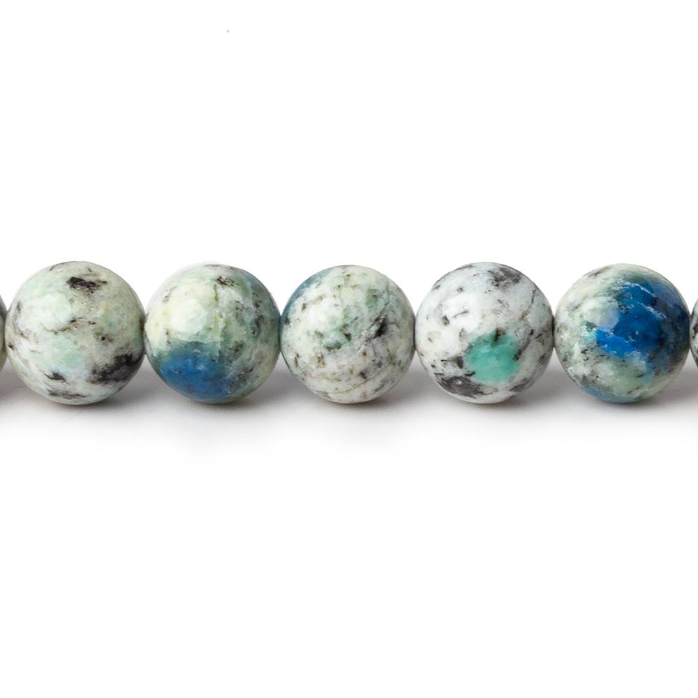 8mm K2 Azurite Granite "K2 Jasper" plain rounds 15 inch 47 beads (ONLINE ORDER ONLY)